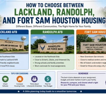 How to Choose Between Lackland, Randolph, and Fort Sam Houston Housing