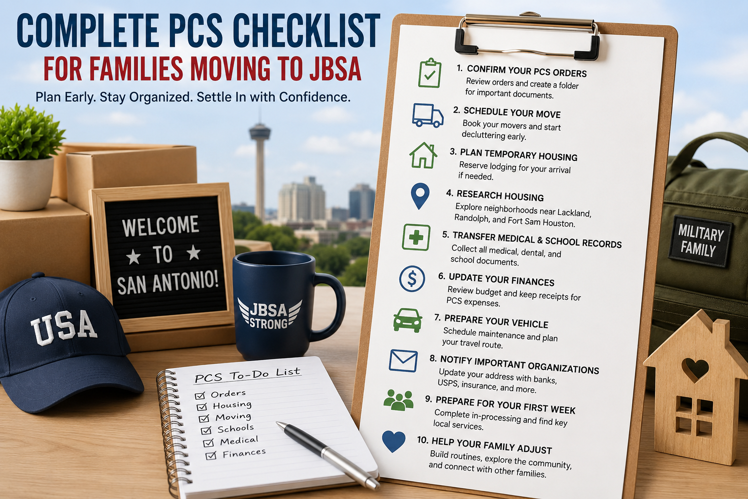 Complete PCS Checklist for Families Moving to JBSA